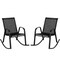 Costway 2 PCS Patio Rocking Chair Heavy-Duty Metal Rocker Outdoor Anti-Slip Black
